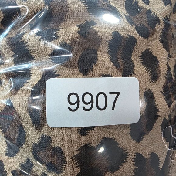 Womens Express Brown Animal Print Dress Button Up Long Sleeve Size 1/2 - Picture 9 of 9